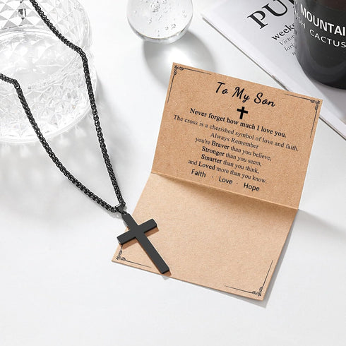 Cross Necklace for Son from Mom / Dad